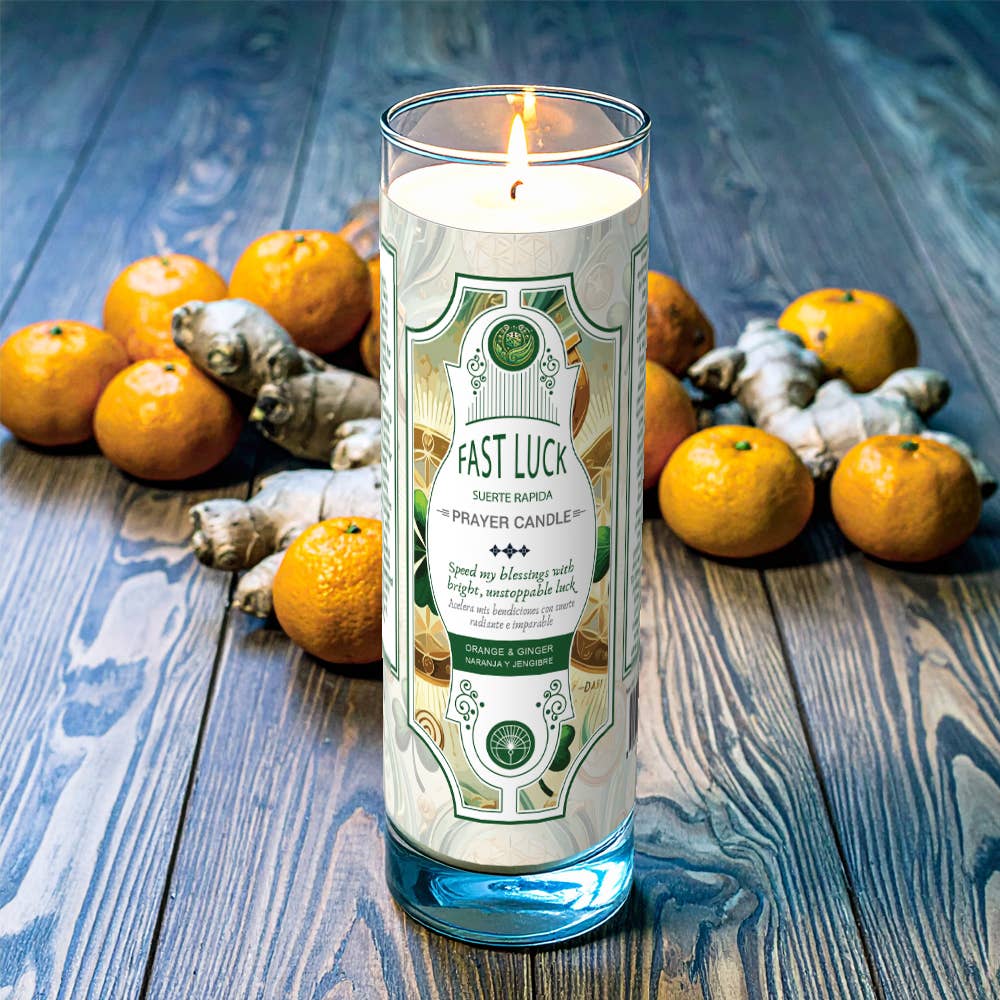 Fast Luck Prayer Candle 8" (9.5 oz) - Unearthed Vibes