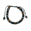 Earths Elements Wellness 8mm Triple Protection Bracelet – Tiger's Eye, Hematite, Black Obsidian