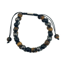  Earths Elements Wellness 8mm Triple Protection Bracelet – Tiger's Eye, Hematite, Black Obsidian