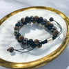 Earths Elements Wellness 8mm Triple Protection Bracelet – Tiger's Eye, Hematite, Black Obsidian