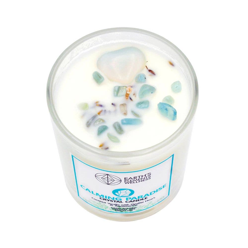 Earths Elements Wellness Crystal Candle, Calming Paradise - pack of 6