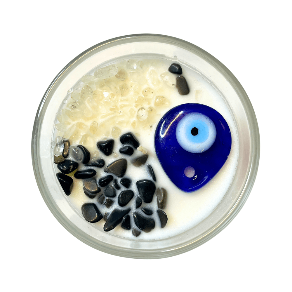Earths Elements Wellness Crystal Candle, Evil Eye Protection - pack of 6
