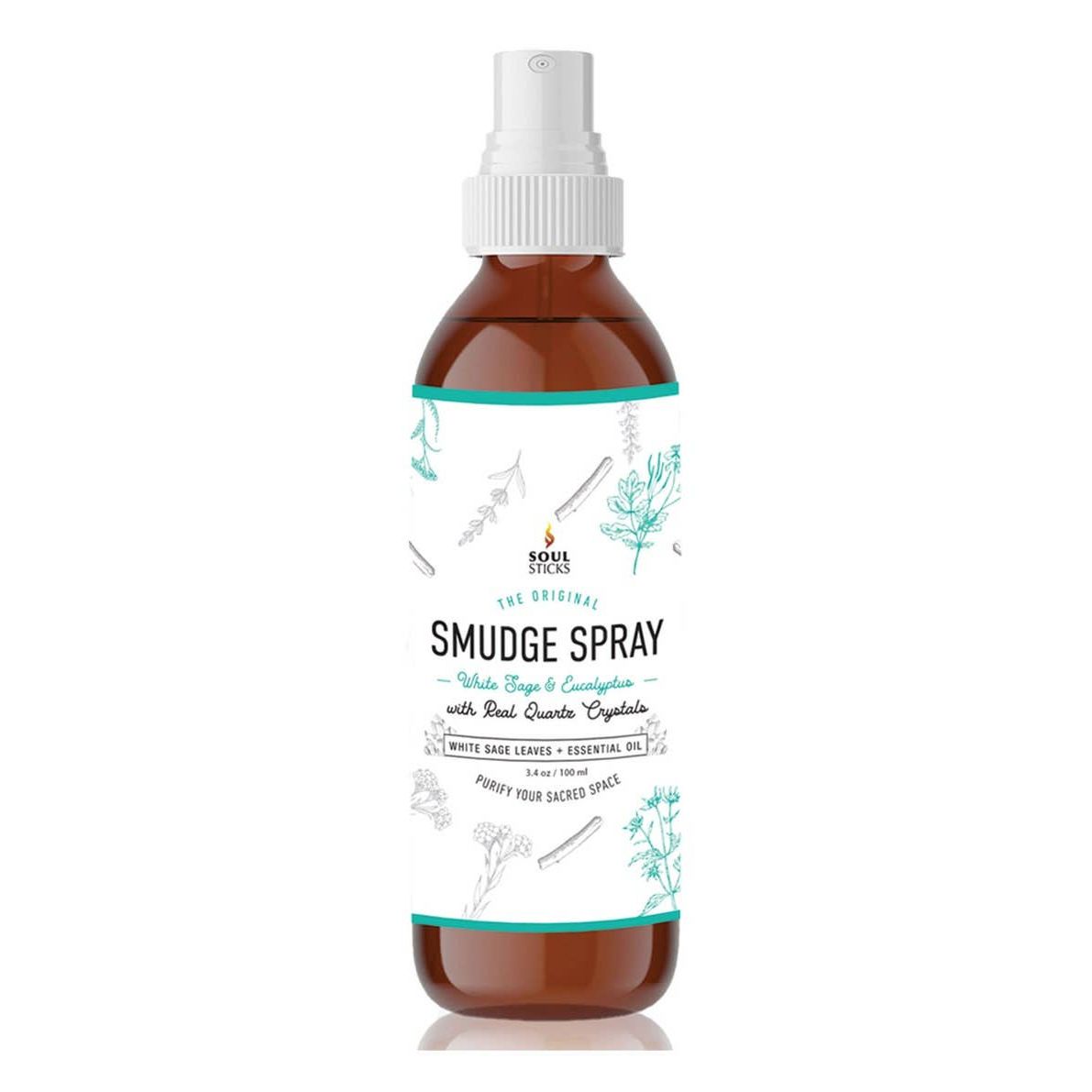 Eucalyptus Sage smudge spray, 3.5 oz amber glass spray bottle by Soul Sticks - Unearthed Vibes