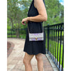 Purple Shoulder Bag, Rug Design Crossbody Bag for Women