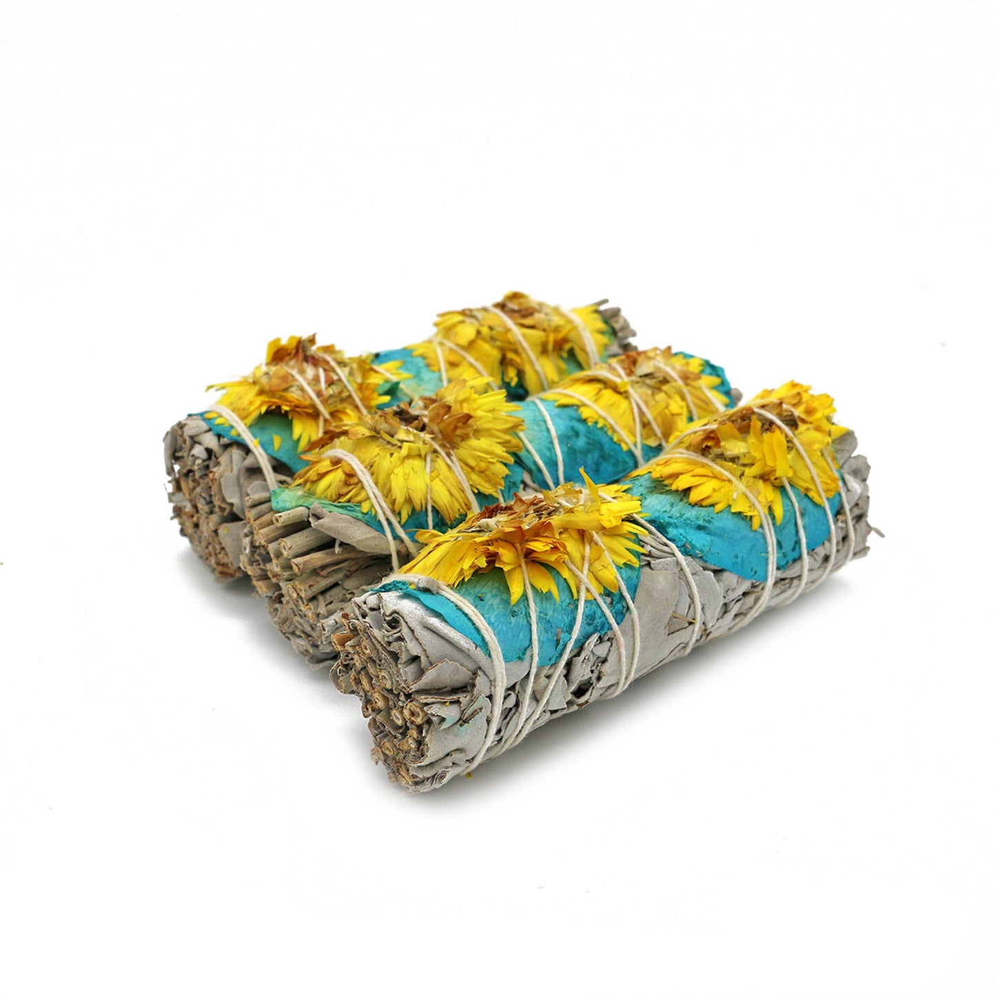 floral white sage bundle rose sunflower handmade