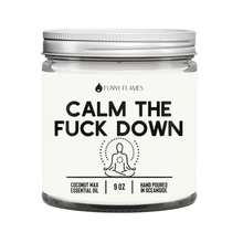  Funny Flames Candle Co - Les Creme 4oz Calm The Fuck Down- Funny Calming Candle Funny Gift