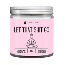  Funny Flames Candle Co - Les Creme 9 oz Let That Shit Go Candle (Pink) Candle- Best Selling Candle