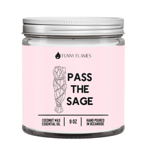  Funny Flames Candle Co - Les Creme Pass the Sage Candle -9 oz Home Decor Funny Candle