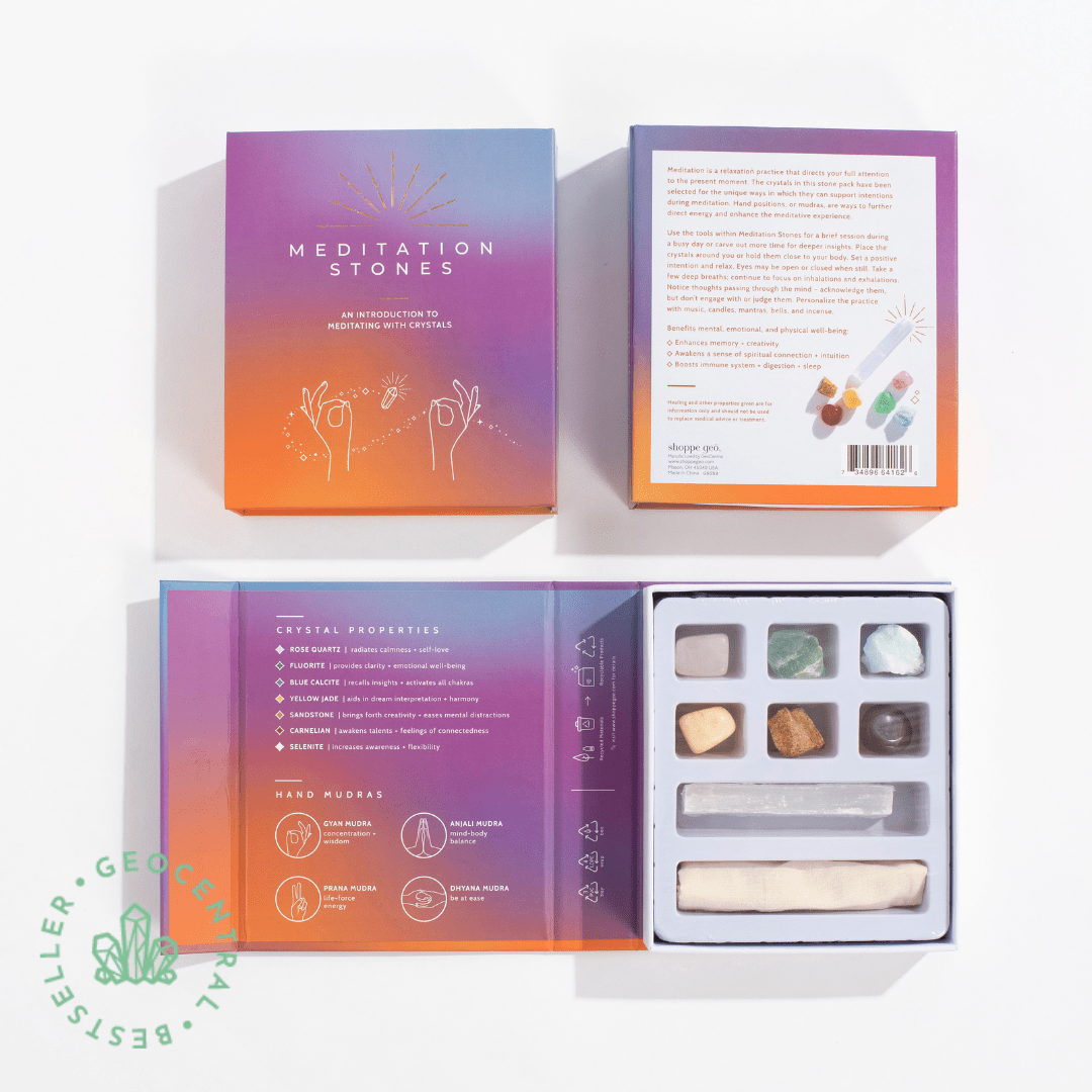 GeoCentral Meditation Stones Boxed Crystal Collection