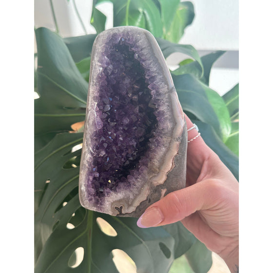 i_did Buy Polished Amethyst Base - 3 lbs 2 oz | Purple Amethyst Crystal | Healing Stone | Perfect Gift