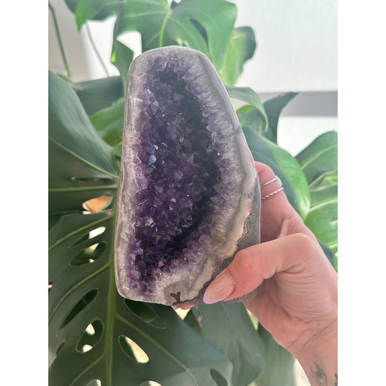 i_did Buy Polished Amethyst Base - 3 lbs 2 oz | Purple Amethyst Crystal | Healing Stone | Perfect Gift