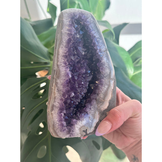 i_did Buy Polished Amethyst Base - 3 lbs 2 oz | Purple Amethyst Crystal | Healing Stone | Perfect Gift