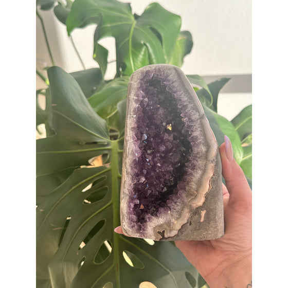 i_did Buy Polished Amethyst Base - 3 lbs 2 oz | Purple Amethyst Crystal | Healing Stone | Perfect Gift