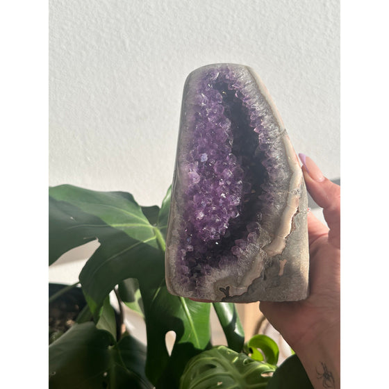 i_did Buy Polished Amethyst Base - 3 lbs 2 oz | Purple Amethyst Crystal | Healing Stone | Perfect Gift