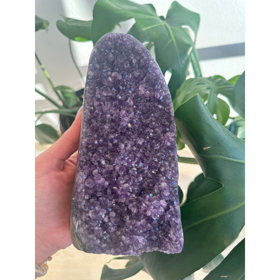 i_did Polished Amethyst Base | Raw Amethyst Crystal