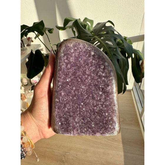 i_did Polished Amethyst Base | Raw Amethyst Crystal