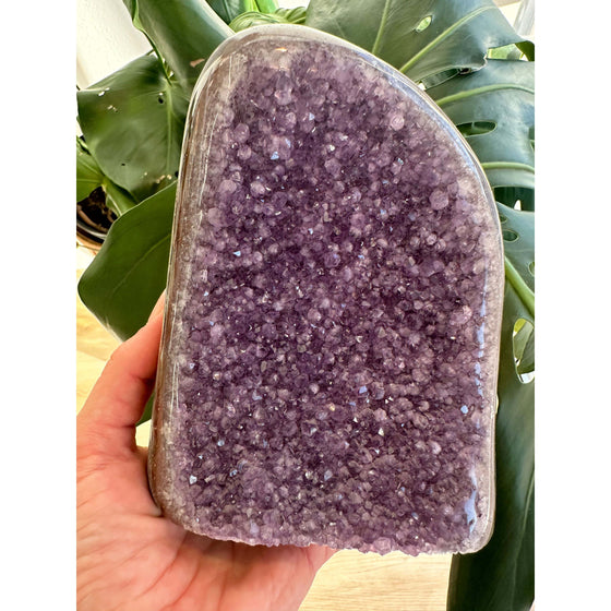 i_did Polished Amethyst Base | Raw Amethyst Crystal