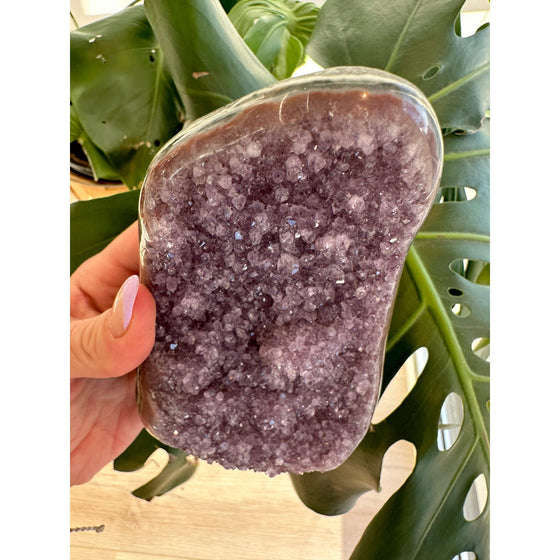 i_did Polished Amethyst Base | Raw Amethyst Crystal | Great Gift