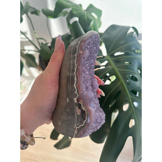 i_did Polished Amethyst Base | Raw Amethyst Crystal | Great Gift