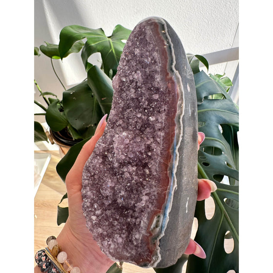 i_did Polished Amethyst Base | Raw Amethyst Crystal | Great Gift