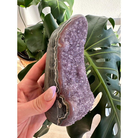 i_did Polished Amethyst Base | Raw Amethyst Crystal | Great Gift