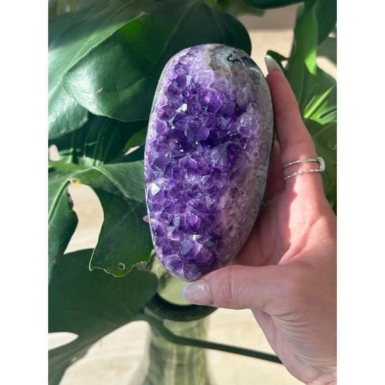 i_did Raw Polished Free Form Amethyst Base 1 lb 13 oz | Purple amethyst | Amethyst base | Great gift