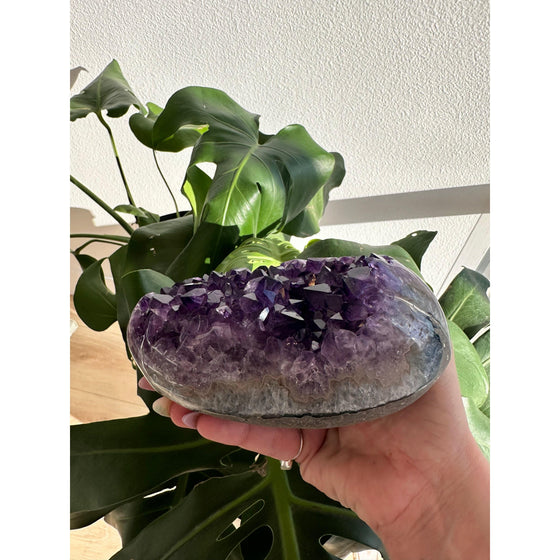 i_did Raw Polished Free Form Amethyst Base 1 lb 13 oz | Purple amethyst | Amethyst base | Great gift