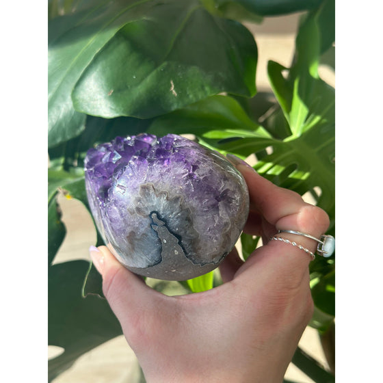 i_did Raw Polished Free Form Amethyst Base 1 lb 13 oz | Purple amethyst | Amethyst base | Great gift