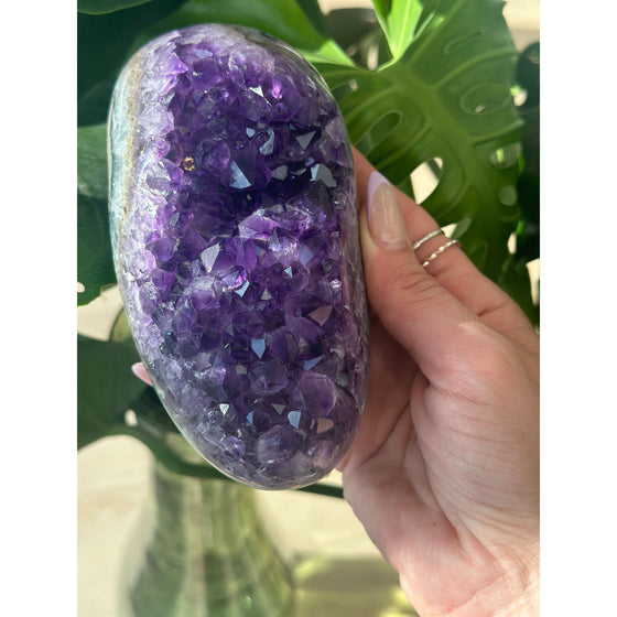 i_did Raw Polished Free Form Amethyst Base 1 lb 13 oz | Purple amethyst | Amethyst base | Great gift