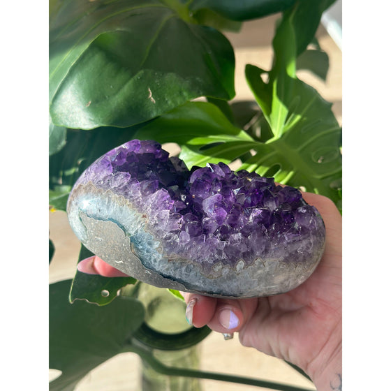 i_did Raw Polished Free Form Amethyst Base 1 lb 13 oz | Purple amethyst | Amethyst base | Great gift