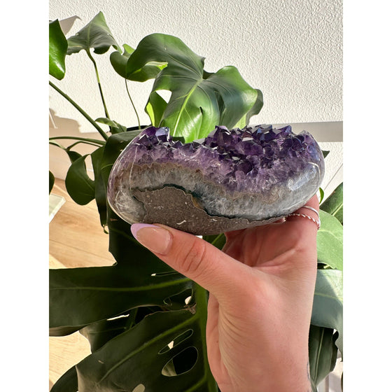 i_did Raw Polished Free Form Amethyst Base 1 lb 13 oz | Purple amethyst | Amethyst base | Great gift