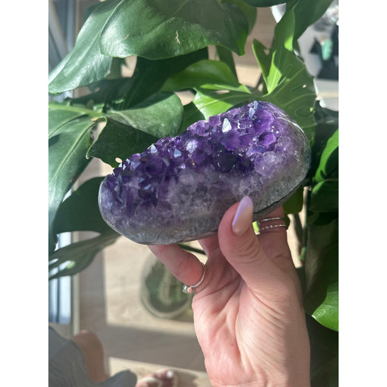 i_did Raw Polished Free Form Amethyst Base 1 lb 13 oz | Purple amethyst | Amethyst base | Great gift