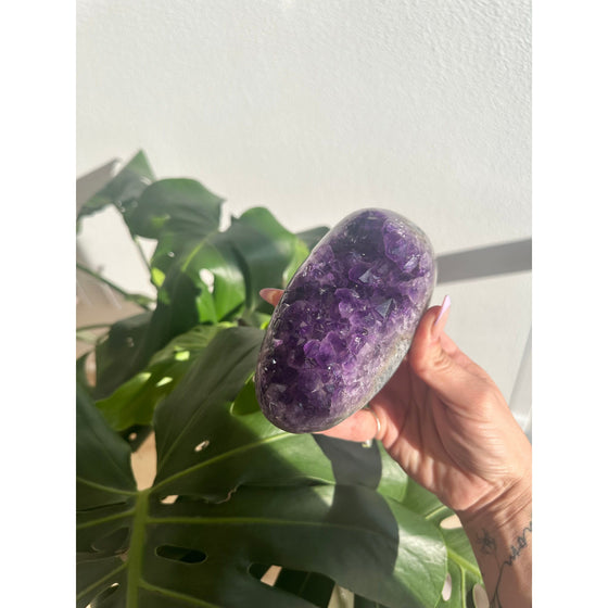 i_did Raw Polished Free Form Amethyst Base 1 lb 13 oz | Purple amethyst | Amethyst base | Great gift