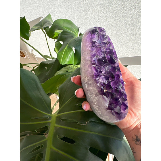 i_did Raw Polished Free Form Amethyst Base 2 lbs 9 oz | Purple amethyst | Amethyst base | Great gift