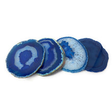  Melan Threads Coaster Blue Tone Agate Slice Coasters | Agate Drink & Barware | Home Decor