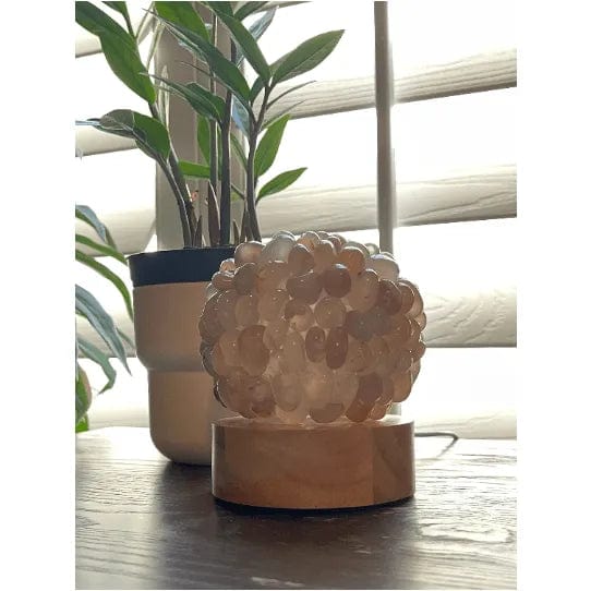 Melan Threads Home Natural Agate Tumbled Stone Crystal Lamp | Home Decor | Great Gift