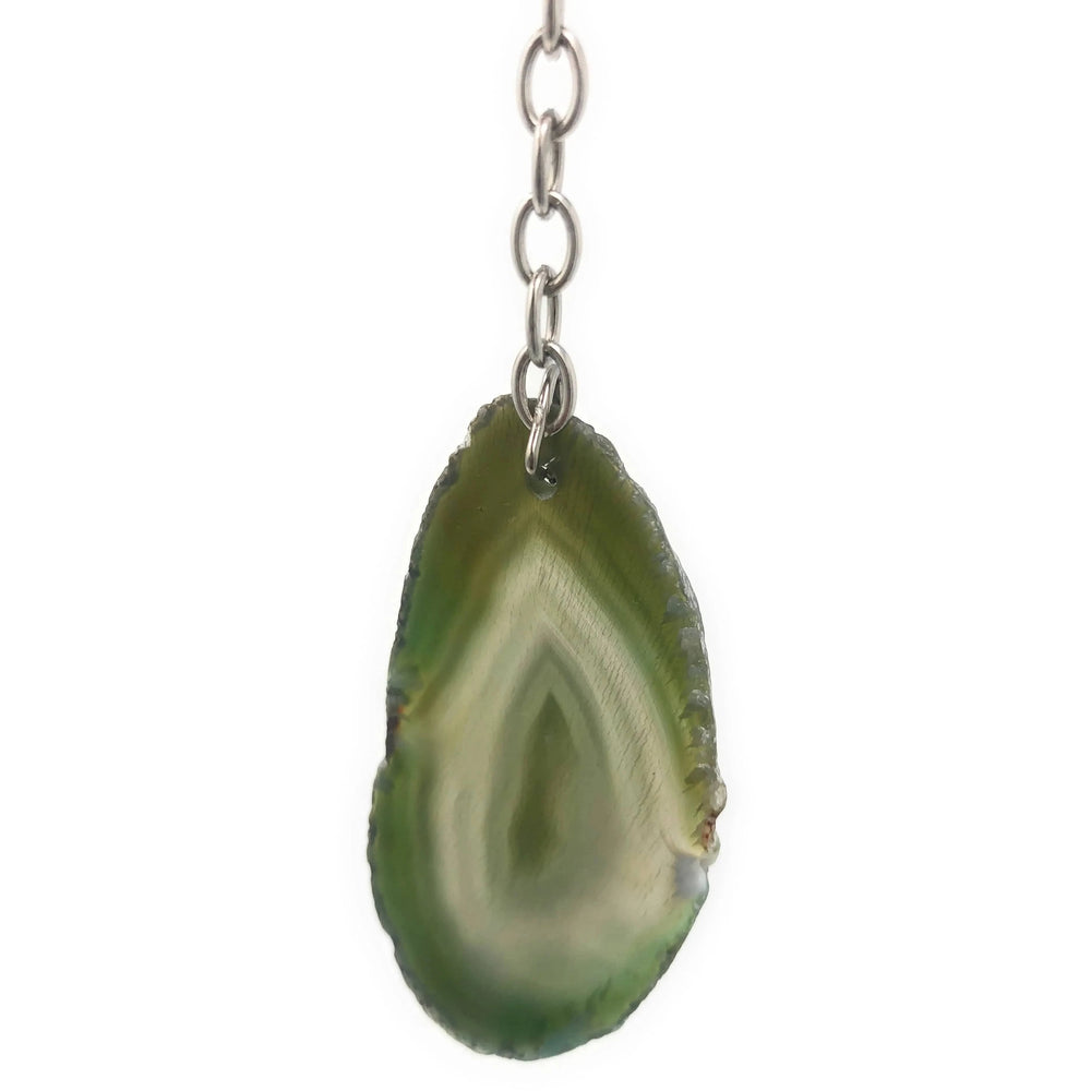 Melan Threads Key chains Green Agate Slice Key Chain | Natural Agate Keychain | Perfect Gift