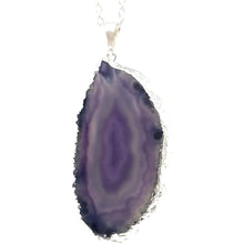  Melan Threads Necklace Purple Agate Slice Necklace | Natural Agate Necklace | Great Gift