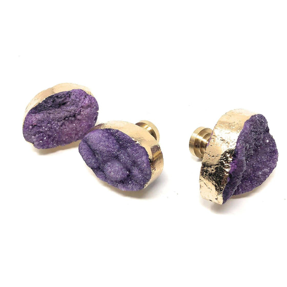 Melan Threads Purple Druzy Knob