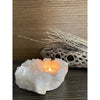 Melan Threads Raw (Cluster) Clear Quartz Candle Holder | Quartz Cluster | Clear Quartz | Great Gift