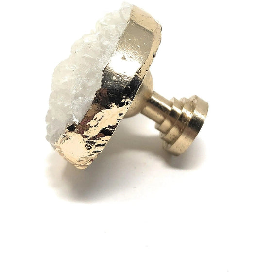 Melan Threads White Druzy Knob