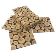  Melan Threads Wood Slice Coaster Set