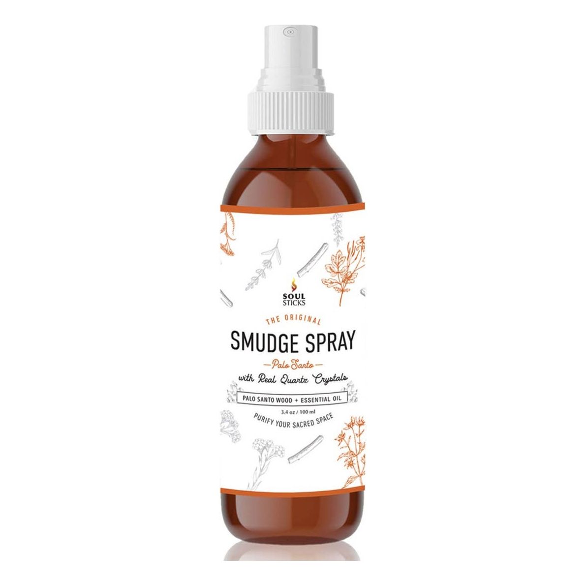 Palo Santo smudge spray, 3.5 oz amber glass spray bottle by Soul Sticks - Unearthed Vibes