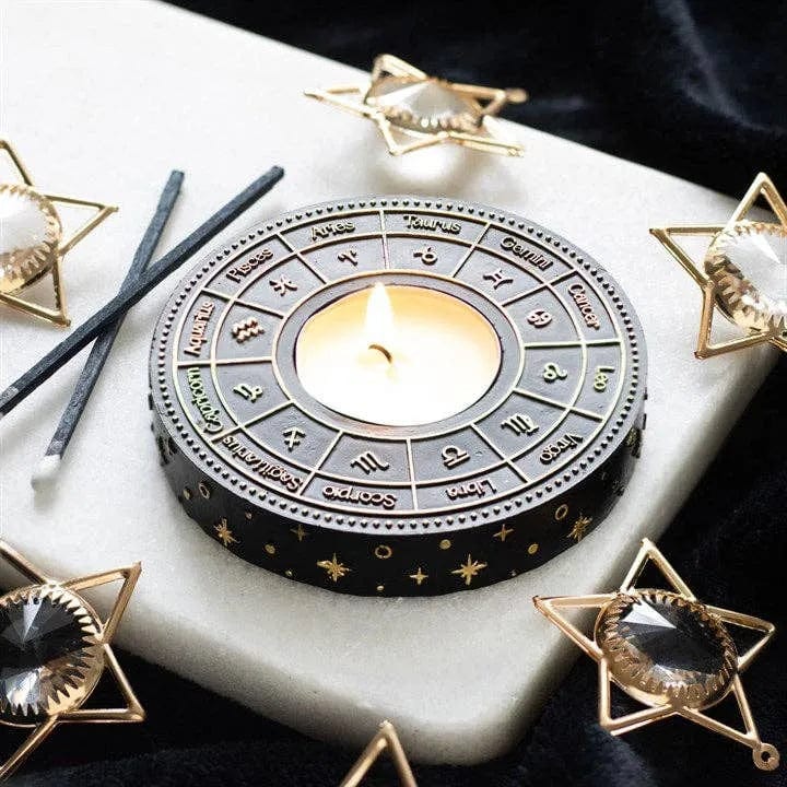 Something Different Wholesale Astrology Wheel Zodiac Tealight Candle Holder