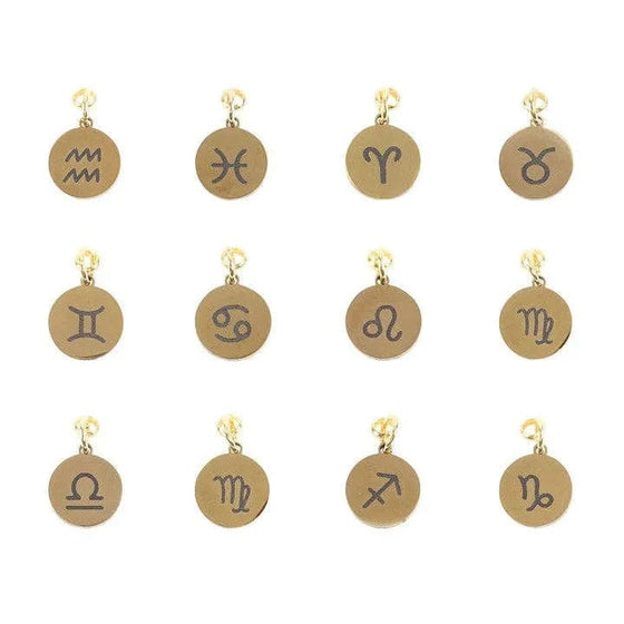 Something Different Wholesale Set of 12 Gold Tone Zodiac Sign Charms