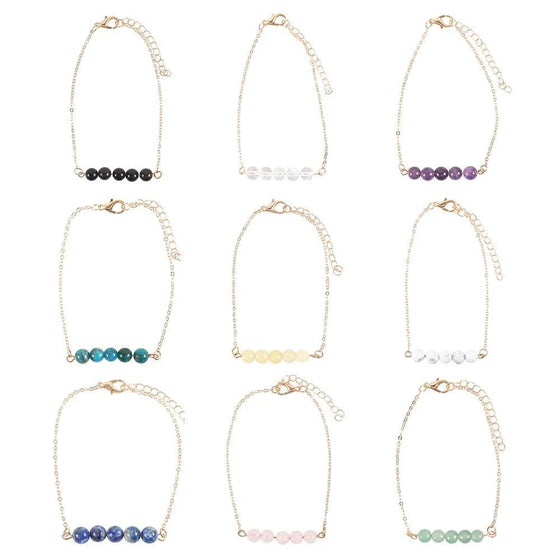 Something Different Wholesale Set of 9 Crystal Beaded Chain Bracelets