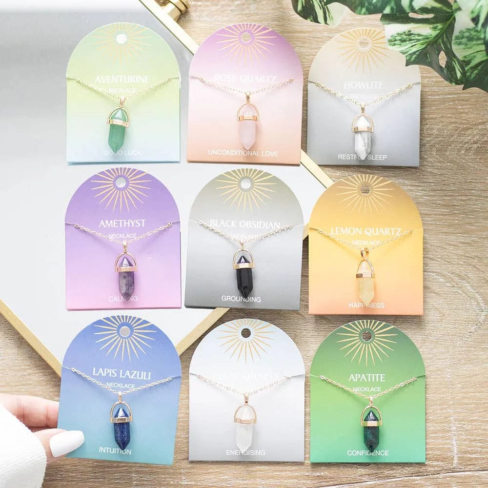 Something Different Wholesale Set of 9 Crystal Pendant Necklaces
