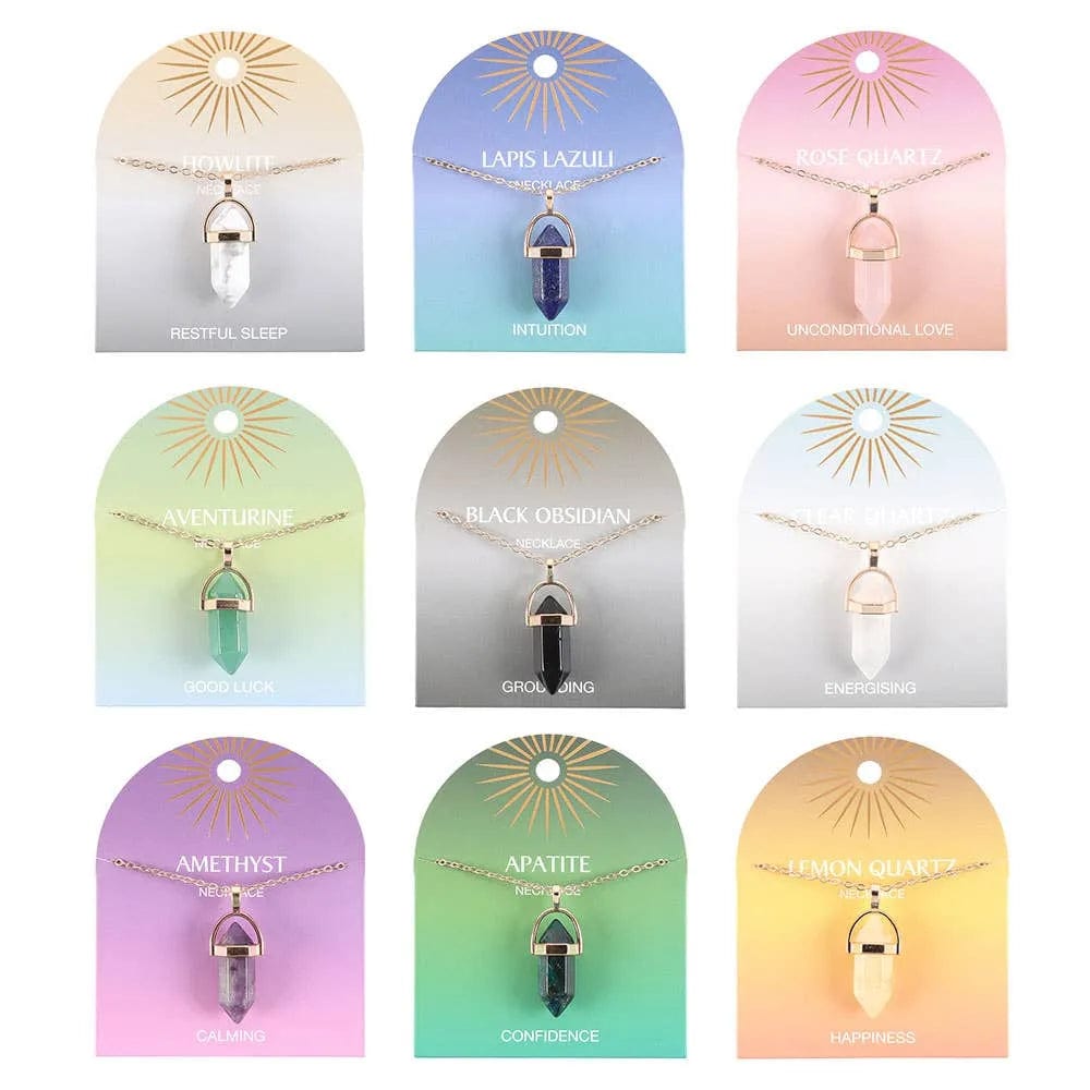 Something Different Wholesale Set of 9 Crystal Pendant Necklaces