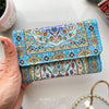 Umays Boho Blue Small Wallet for Women, Chic Wallet for Women, Handmade