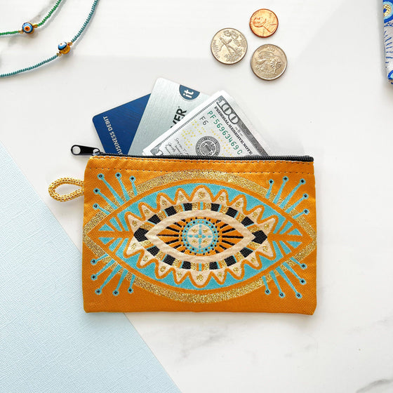 Umays Boho Evil Eye Pouch, Boho Coin Purse, Handmade Coin Purse